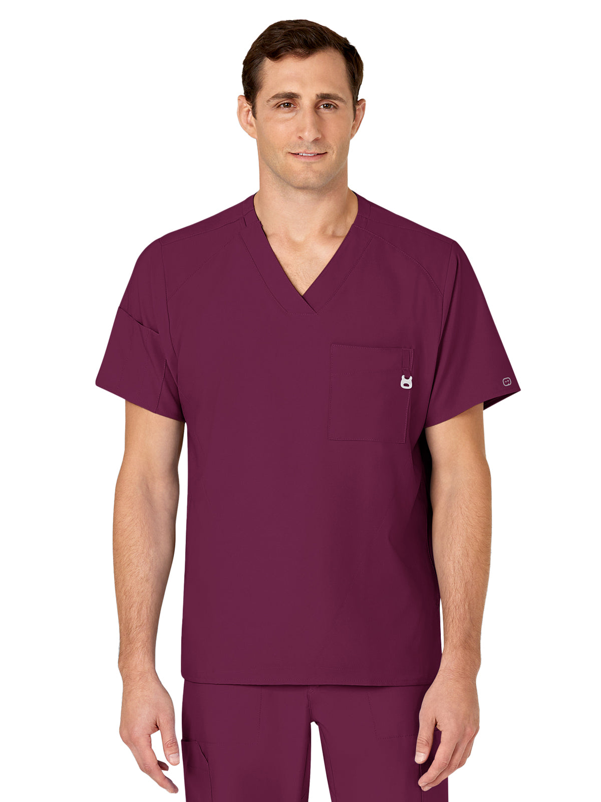 Men's Six-Pocket V-Neck Top - 6355 - Wine