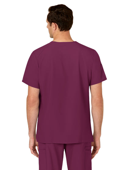 Men's Six-Pocket V-Neck Top - 6355 - Wine