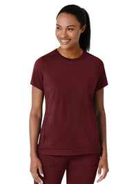 Women's Two-Pocket Flex-n-Reach Crew Neck Top - 6359 - Burgundy