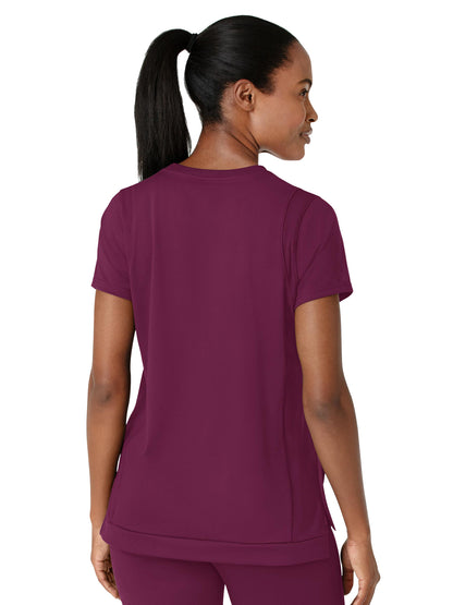 Women's Two-Pocket Flex-n-Reach Crew Neck Scrub Top - 6359 - Wine