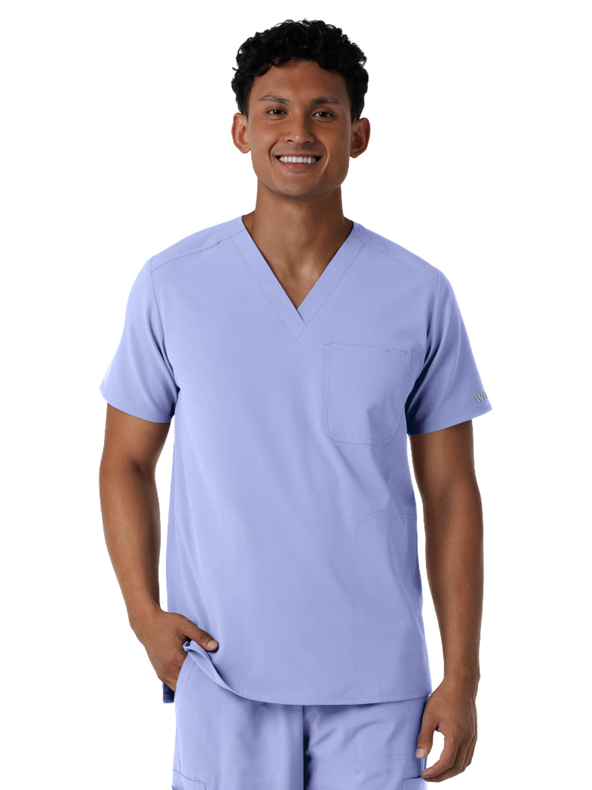 Men's Three-Pocket V-Neck Scrub Top - 6380 - Ceil Blue