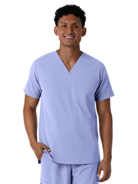 Men's Three-Pocket V-Neck Scrub Top - 6380 - Ceil Blue