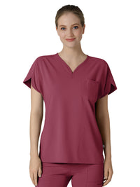Women's Three-Pocket Y-Neck Dolman Top - 6634 - Carnation