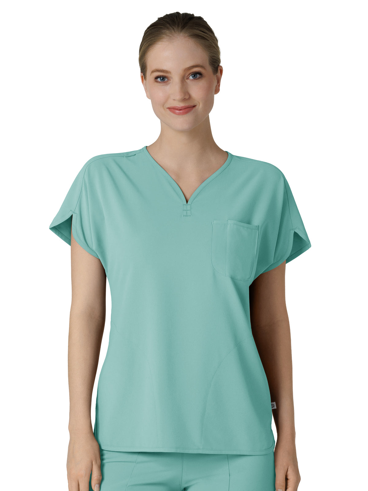 Women's Three-Pocket Y-Neck Dolman Top - 6634 - Turquoise