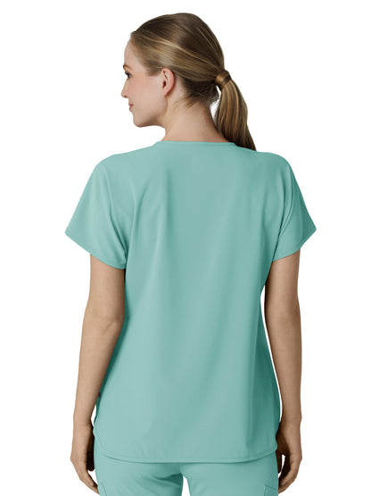 Women's Three-Pocket Y-Neck Dolman Top - 6634 - Turquoise