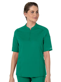 Women's Four-Pocket Half Sleeve Zip Scrub Top - 6659 - Bahama Breeze