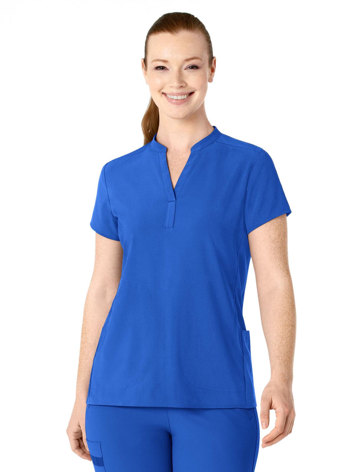 Women's Four-Pocket Mandarin Collar Scrub Top - 6734 - Royal