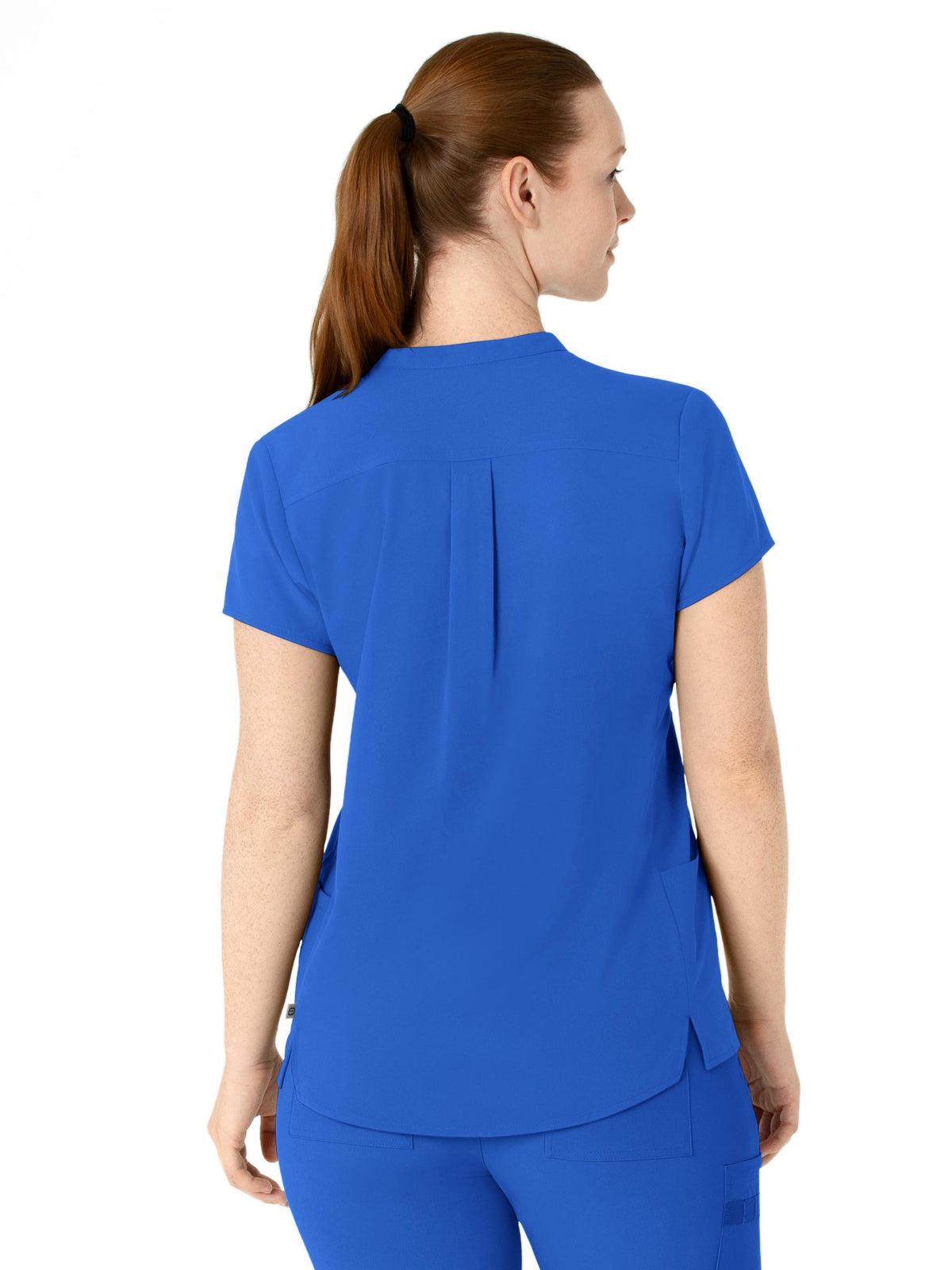 Women's Four-Pocket Mandarin Collar Scrub Top - 6734 - Royal