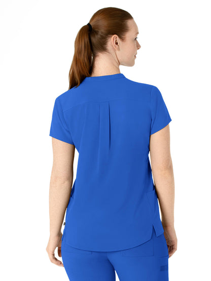 Women's Four-Pocket Mandarin Collar Scrub Top - 6734 - Royal