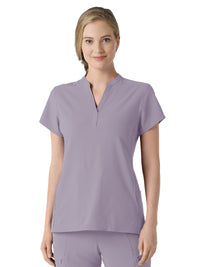 Women's Four-Pocket Mandarin Collar Top - 6734 - Wisteria
