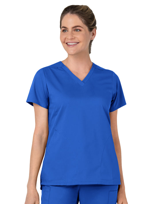 Women's Two-Pocket Slash Pocket V-Neck Scrub Top - 6751 - Royal