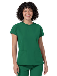 Women's Two-Pocket Cap Sleeve Crew Neck Scrub Top - 6780 - Hunter