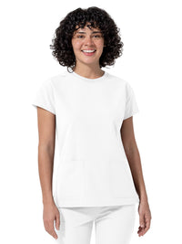Women's Two-Pocket Cap Sleeve Crew Neck Scrub Top - 6780 - White