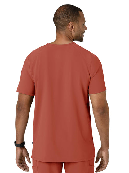 Men's V-Neck 5-Pocket Scrub Top - 6834 - Mineral Red