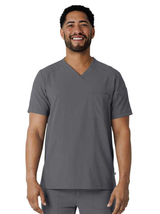 Men's V-Neck 5-Pocket Scrub Top - 6834 - Pewter