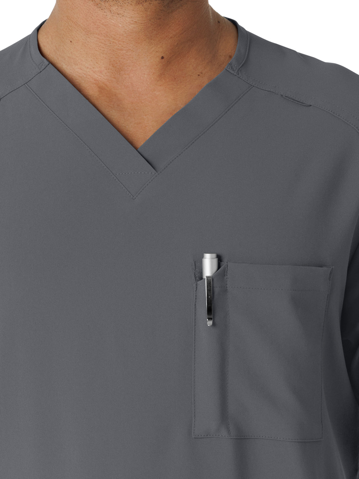 Men's V-Neck 5-Pocket Scrub Top - 6834 - Pewter