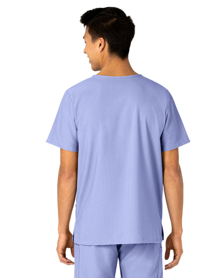 Unisex 4-Pocket V-Neck Top - 6855 - Ceil Blue