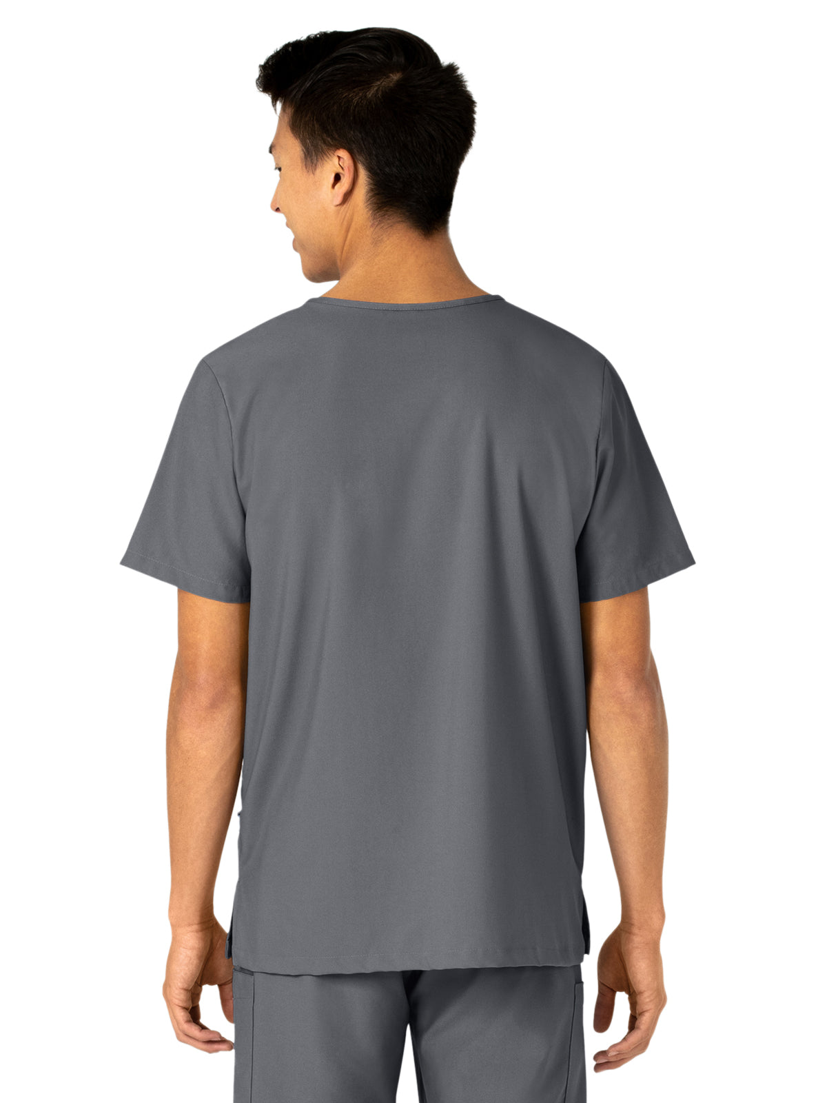 Unisex 4-Pocket V-Neck Top - 6855 - Pewter