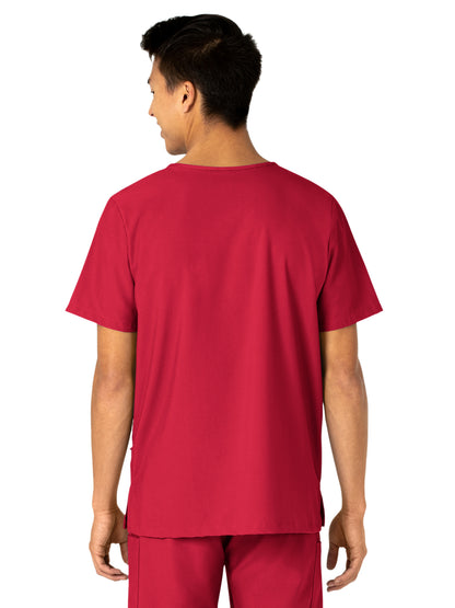 Unisex 4-Pocket V-Neck Top - 6855 - Red