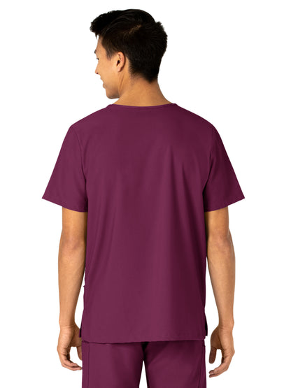 Unisex 4-Pocket V-Neck Top - 6855 - Wine