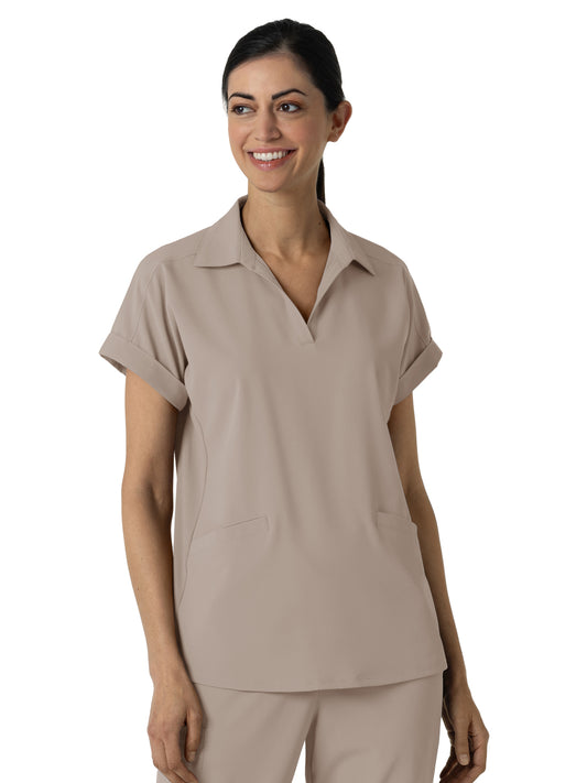 Women’s Two-Pocket Flex-n-Reach Collared Scrub Top - 6934 - Haze