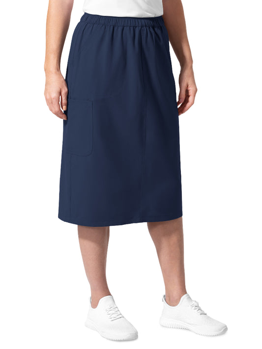 Women's Five-Pocket Below Knee Skirt - 7180 - Navy