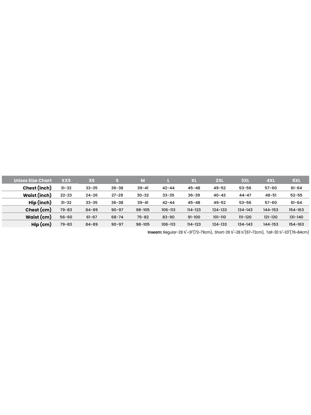 SIZECHART