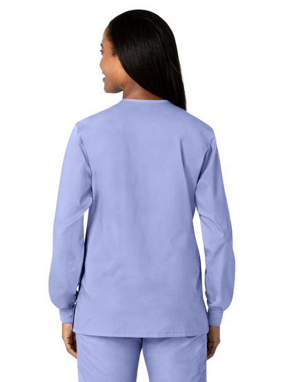 Unisex Five-Pocket Snap Front Scrub Jacket - 800 - Ceil Blue