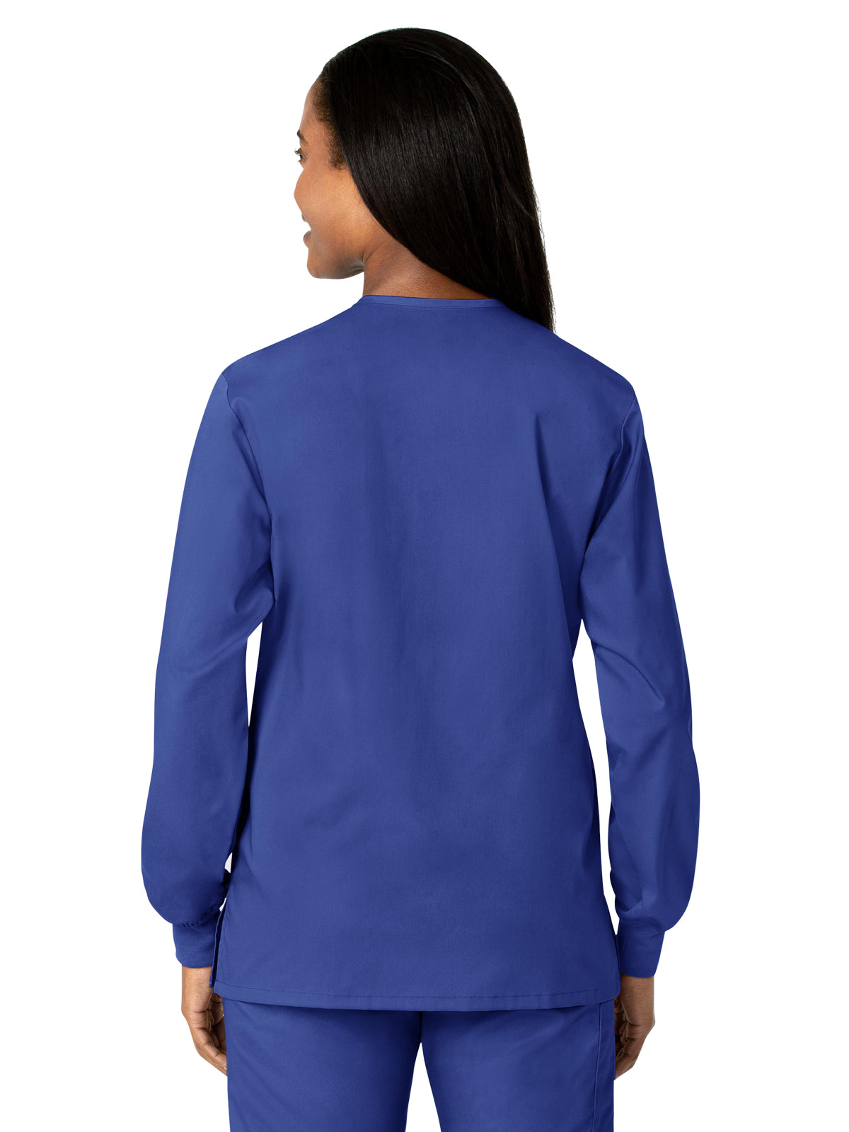 Unisex Five-Pocket Snap Front Scrub Jacket - 800 - Galaxy Blue