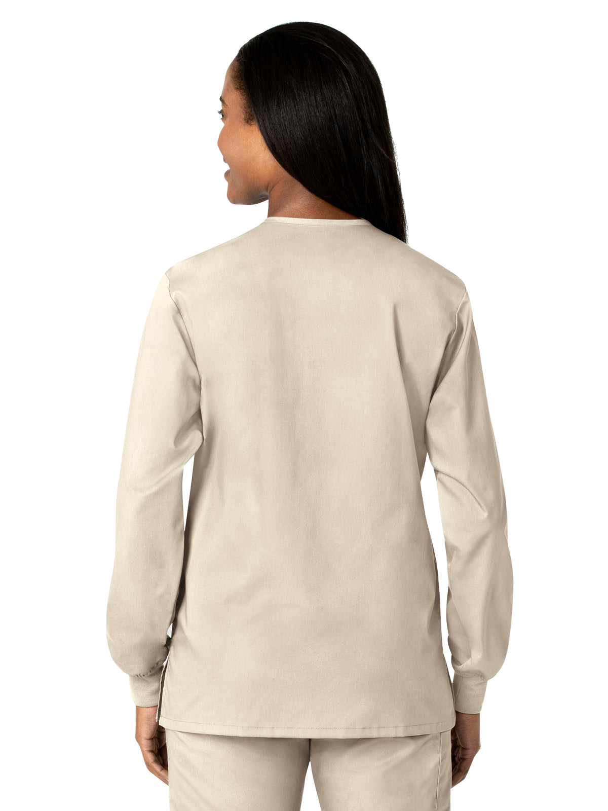 Unisex Five-Pocket Snap Front Scrub Jacket - 800 - Khaki