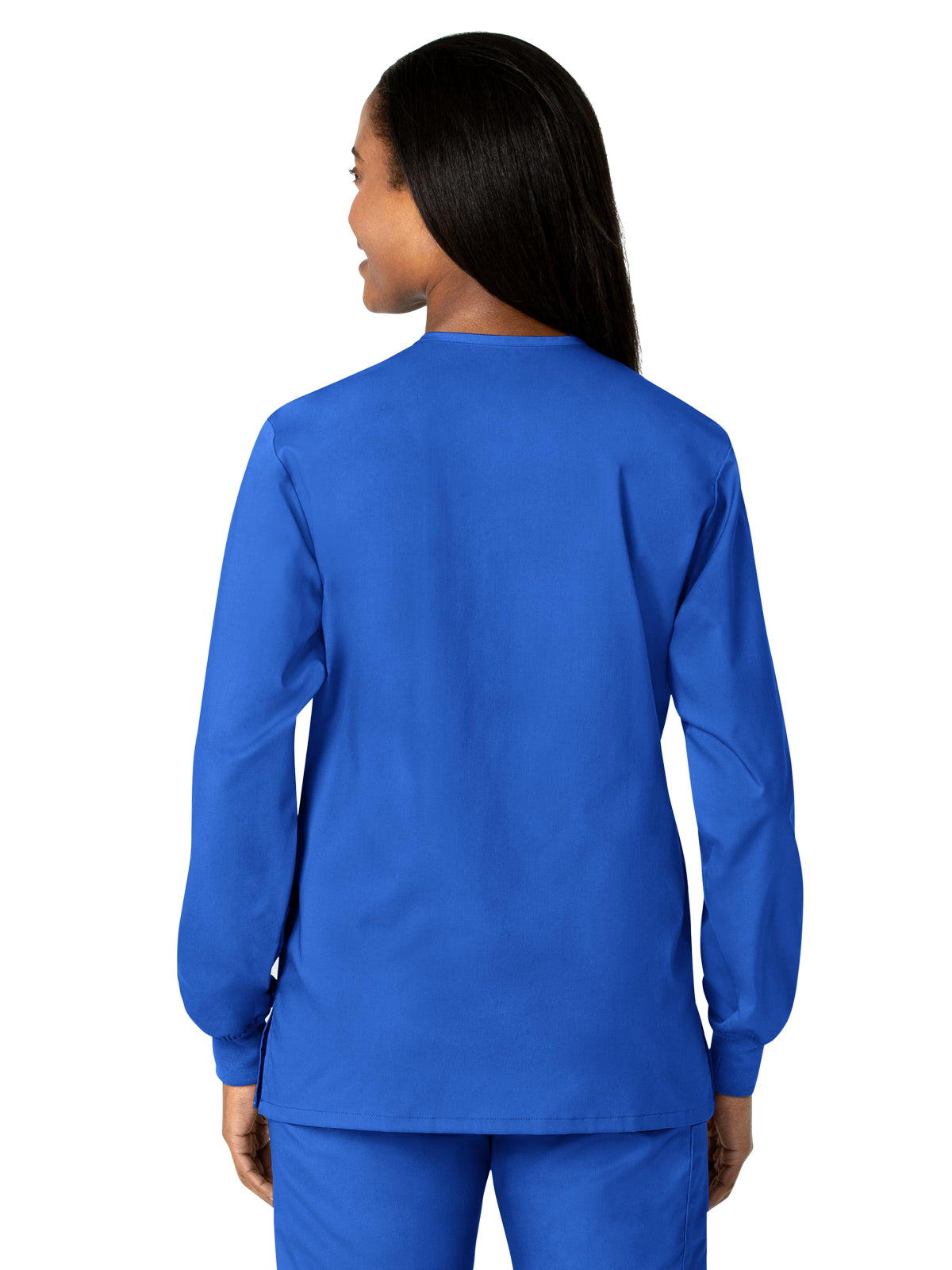 Unisex Five-Pocket Snap Front Scrub Jacket - 800 - Royal