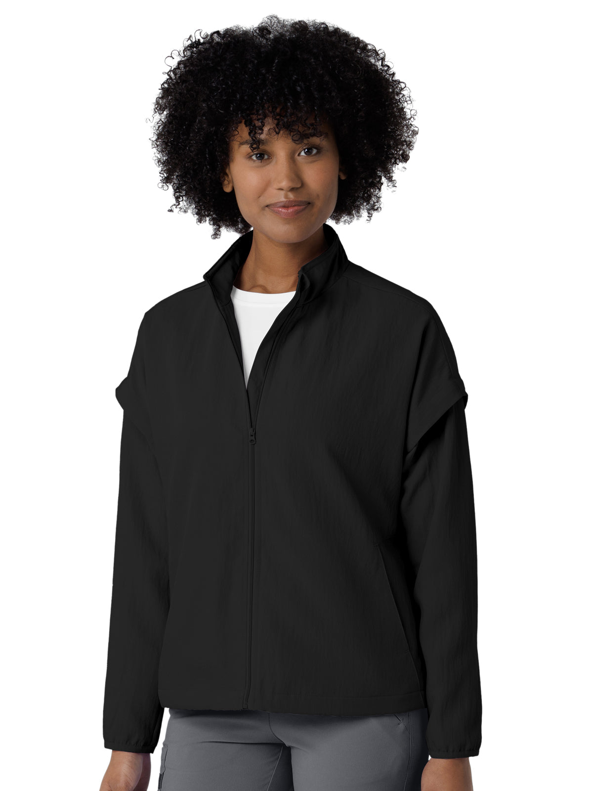 Women's Four-Pocket BreezeBreaker Scrub Jacket - 8014 - Black