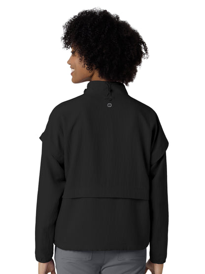 Women's Four-Pocket BreezeBreaker Scrub Jacket - 8014 - Black