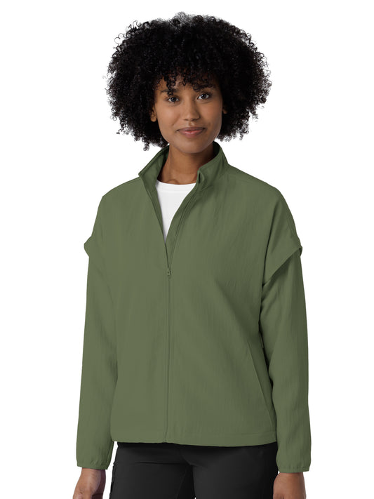 Women's Four-Pocket BreezeBreaker Scrub Jacket - 8014 - Olive