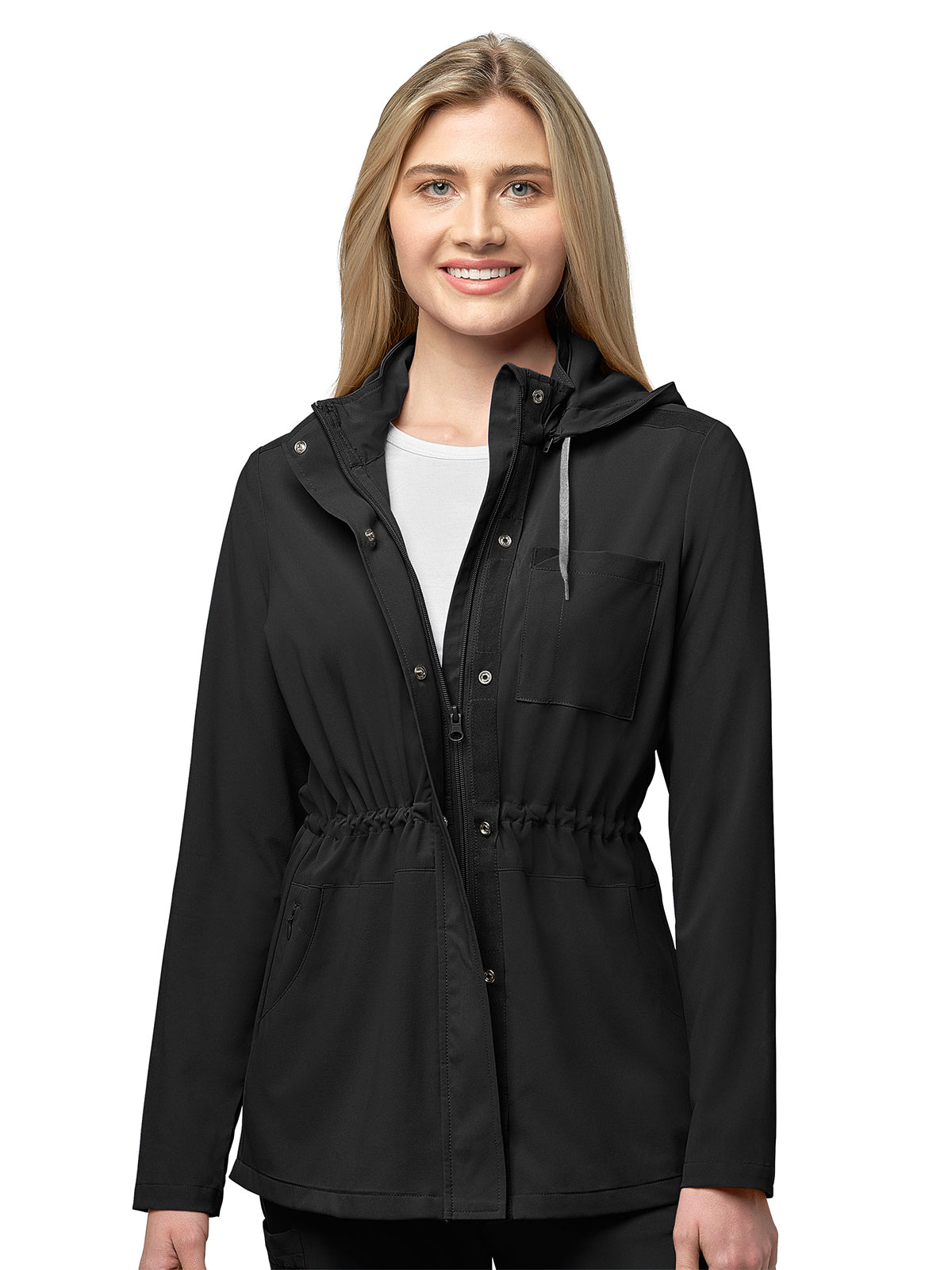 Women's Five-Pocket Convertible Hood Jacket - 8134 - Black