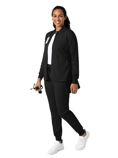 Women's Four-Pocket Warm-Up Jacket - 8151 - Black