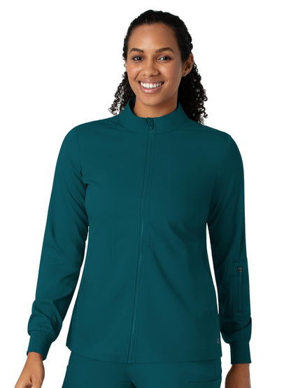 Women's Four-Pocket Warm-Up Jacket - 8151 - Caribbean