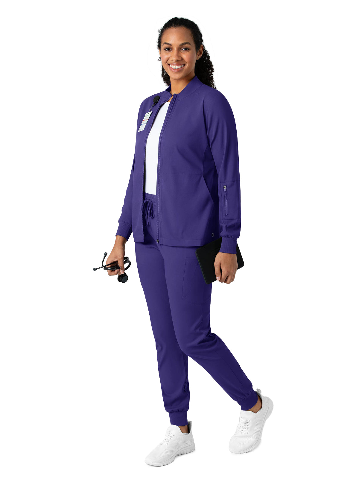 Women's Four-Pocket Warm-Up Jacket - 8151 - Grape