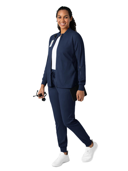 Women's Four-Pocket Warm-Up Jacket - 8151 - Navy