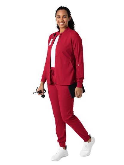 Women's Four-Pocket Warm-Up Jacket - 8151 - Red