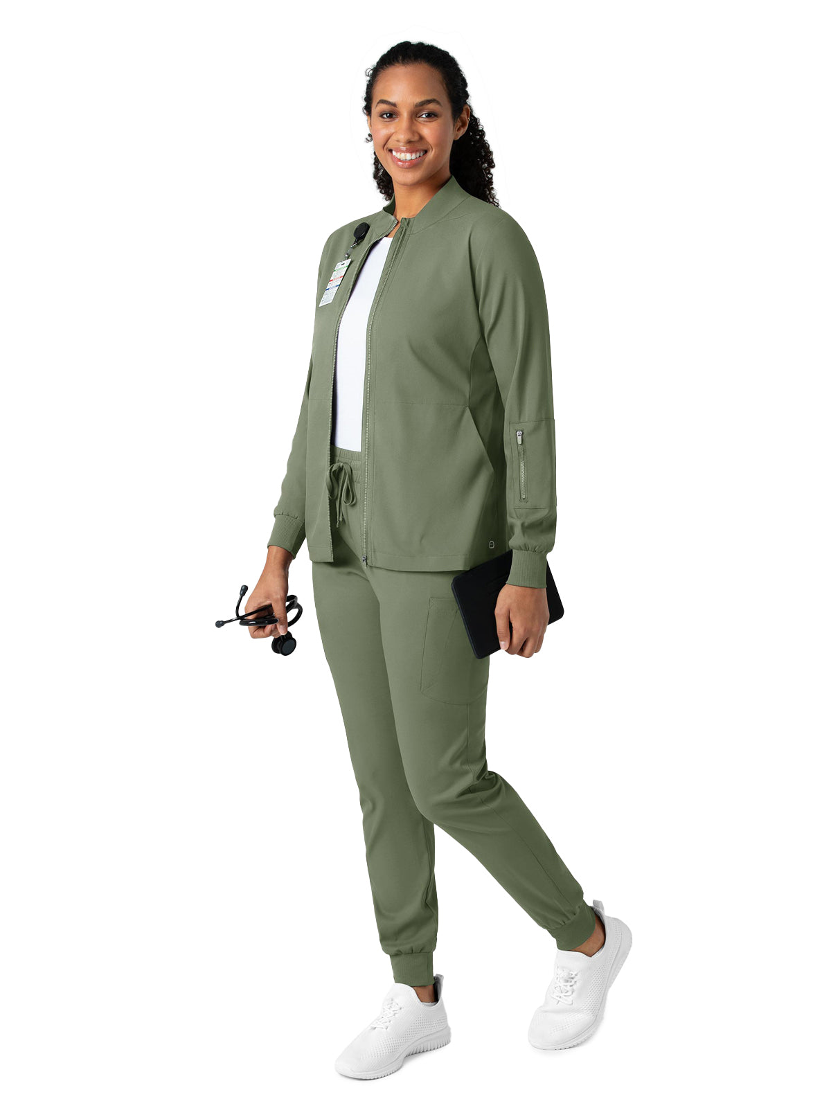 Women's Four-Pocket Warm-Up Jacket - 8151 - Sage