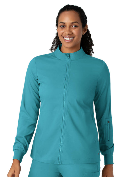 Women's Four-Pocket Warm-Up Jacket - 8151 - Teal