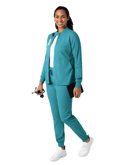 Women's Four-Pocket Warm-Up Jacket - 8151 - Teal