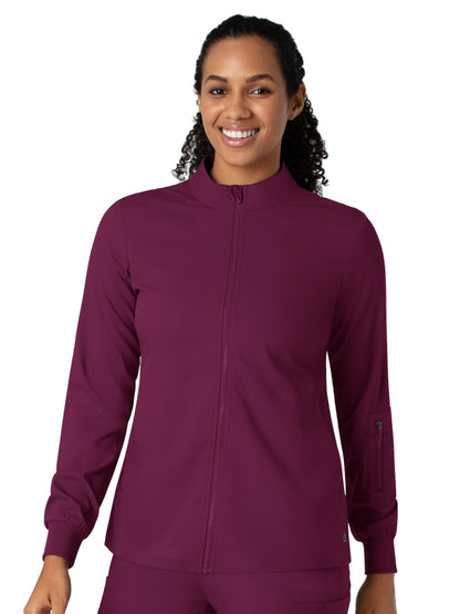 Women's Four-Pocket Warm-Up Jacket - 8151 - Wine