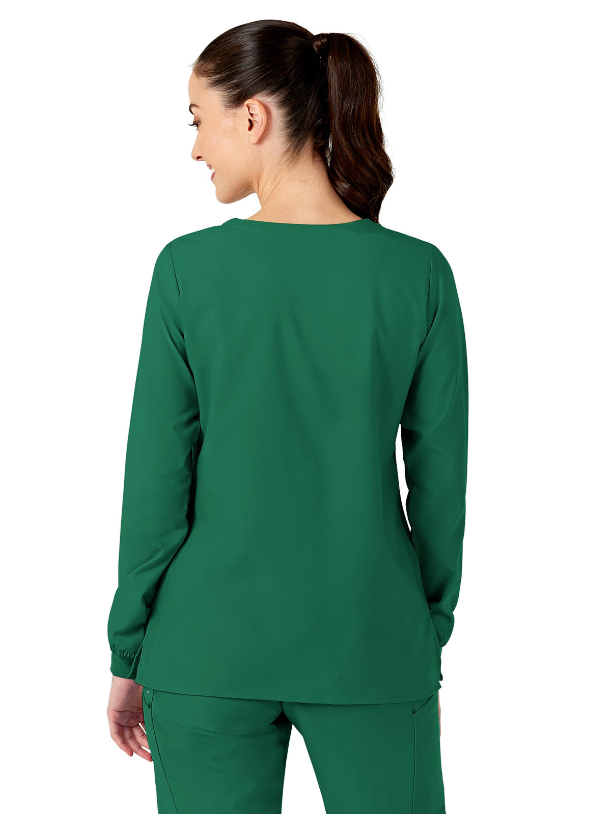 Women's Two-Pocket Crew Neck Scrub Jacket - 8155 - Hunter