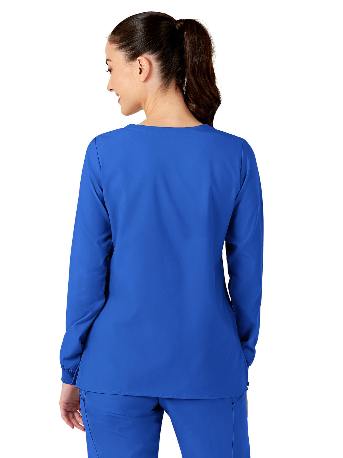 Women's Two-Pocket Crew Neck Scrub Jacket - 8155 - Royal