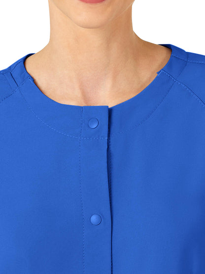 Women's Two-Pocket Crew Neck Scrub Jacket - 8155 - Royal