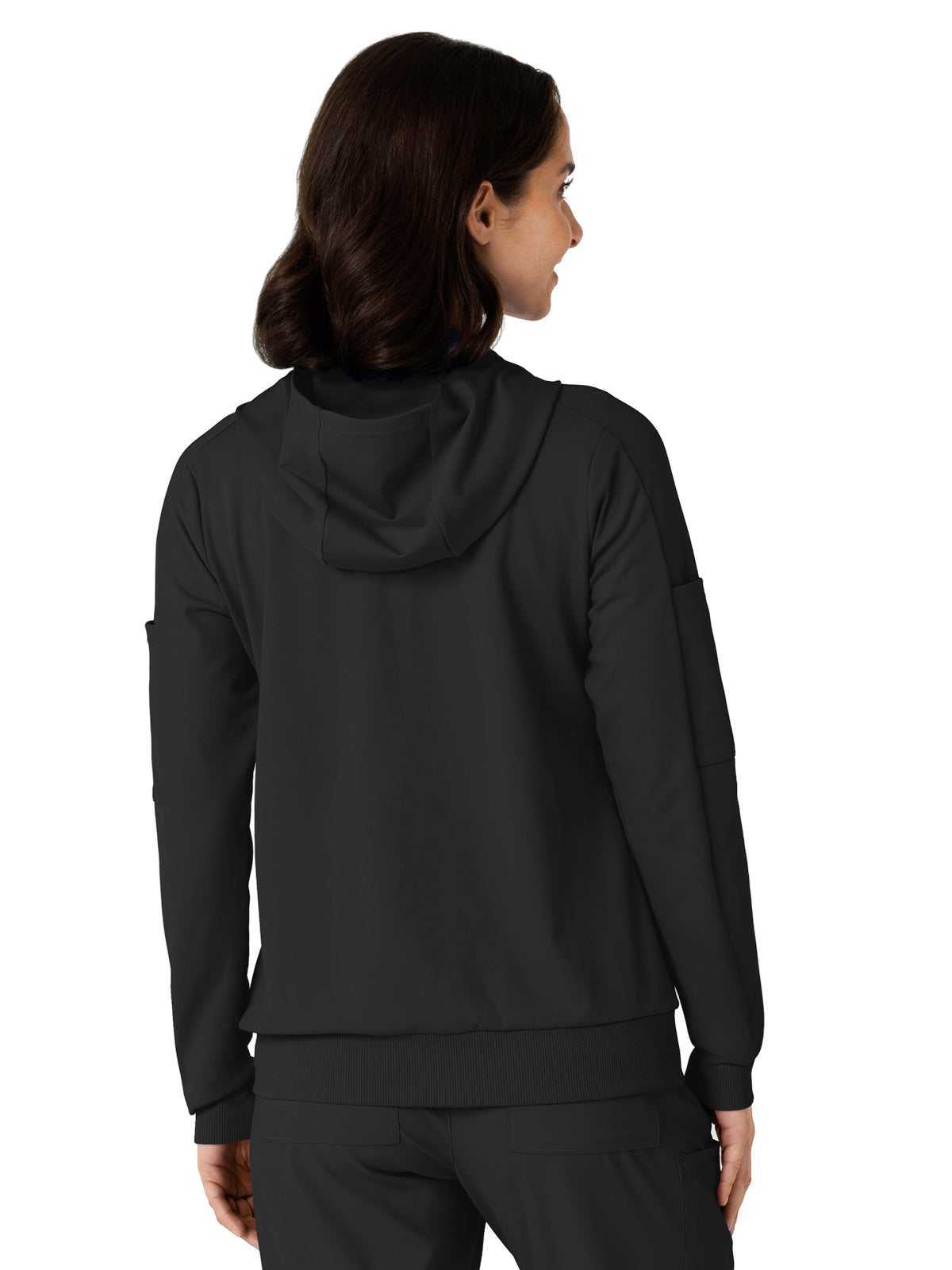 Knit Women’s Four-Pocket Zip Hoodie - 8159 - Black