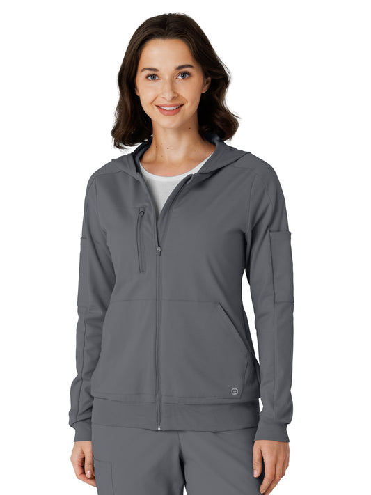 Knit Women’s Four-Pocket Zip Hoodie - 8159 - Pewter