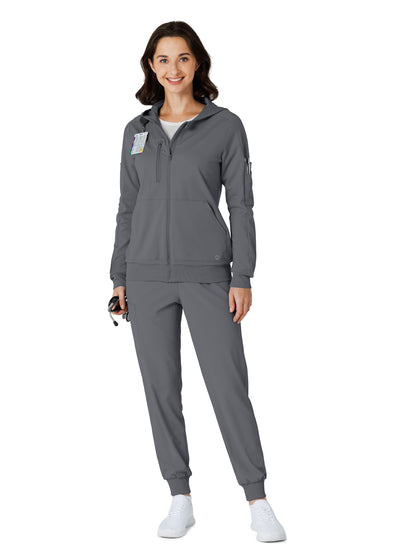 Knit Women’s Four-Pocket Zip Hoodie - 8159 - Pewter